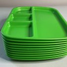 Lot of 10 Unbranded 11.5"x9" Green Divided Lunch Cafeteria Trays Camping Picnic Lot of 10 Unbranded 11.5"x9" Green Divided Lunch Cafeteria Trays Camping Picnic