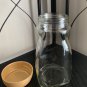 Vintage Nescafe Coffee EMPTY Glass Jar With Gold Lid