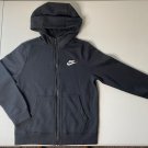 Nike Logo Swoosh Hooded Full Zip Jacket Youth Size (S) Black Lightweight
