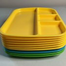 Lot of 10 Unbranded 11.5"x9" Multicolor Divided Cafeteria Trays Camping Picnic