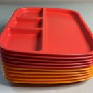 Lot of 10 Unbranded 11.5"x9" Orange Divided Lunch Cafeteria Trays Camping Picnic Lot of 10 Unbranded 11.5"x9" Orange Divided Lunch Cafeteria Trays Camping Picnic