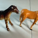 Lot of 2 Vintage Plastic Horse Figures Farm Animal Realistic Toy Brown Biege Lot of 2 Vintage Plastic Horse Figures Farm Animal Realistic Toy Brown Biege