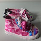 Jojo Siwa High Top Sneakers Shoes Size 4 With Pink Bow
