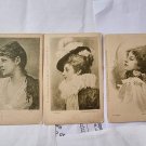 Girls Portrait Postcard  Painting Art  SET OF 3 VINTAGE #2