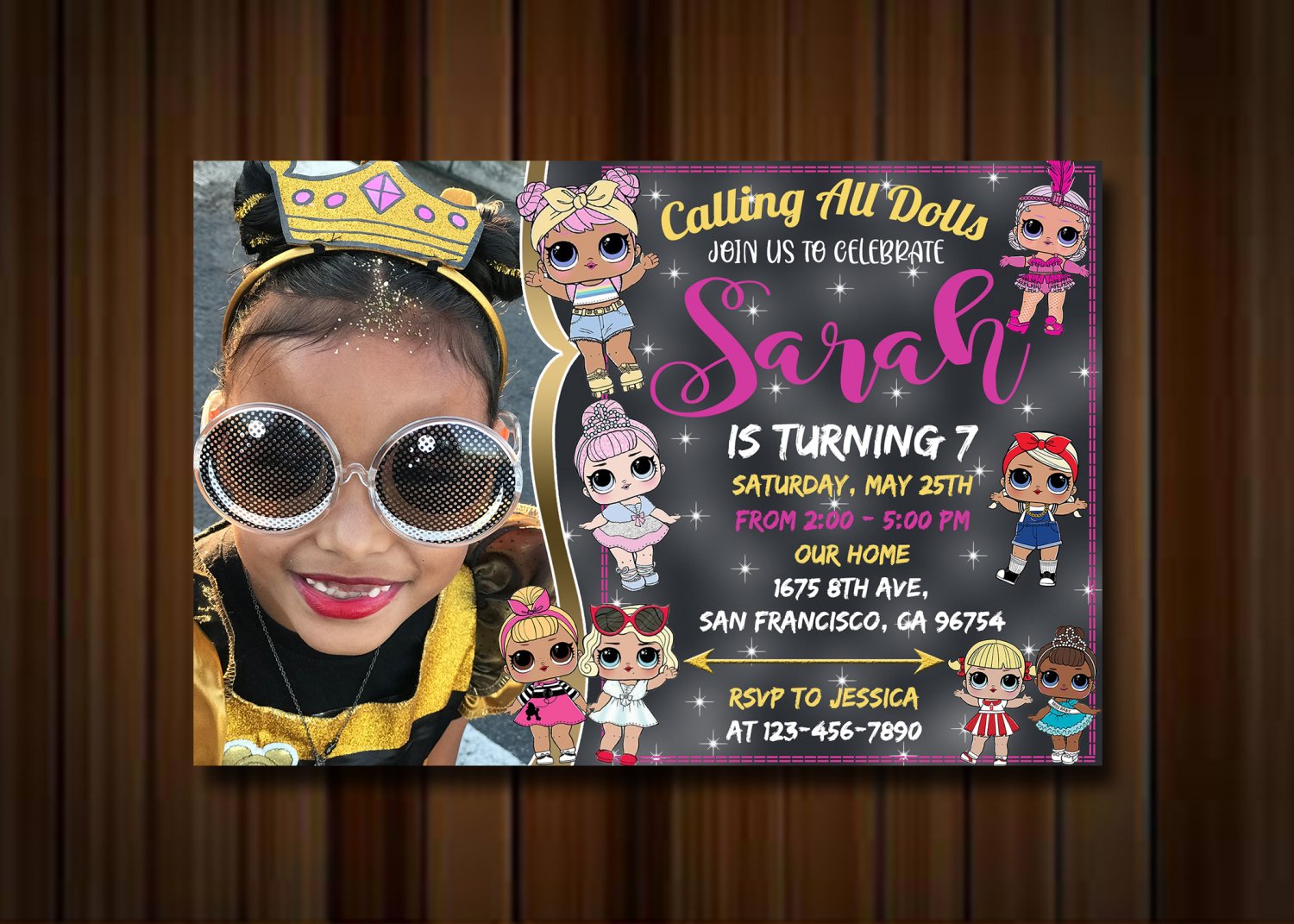 Birthday Invitation, Lol Doll Invitations