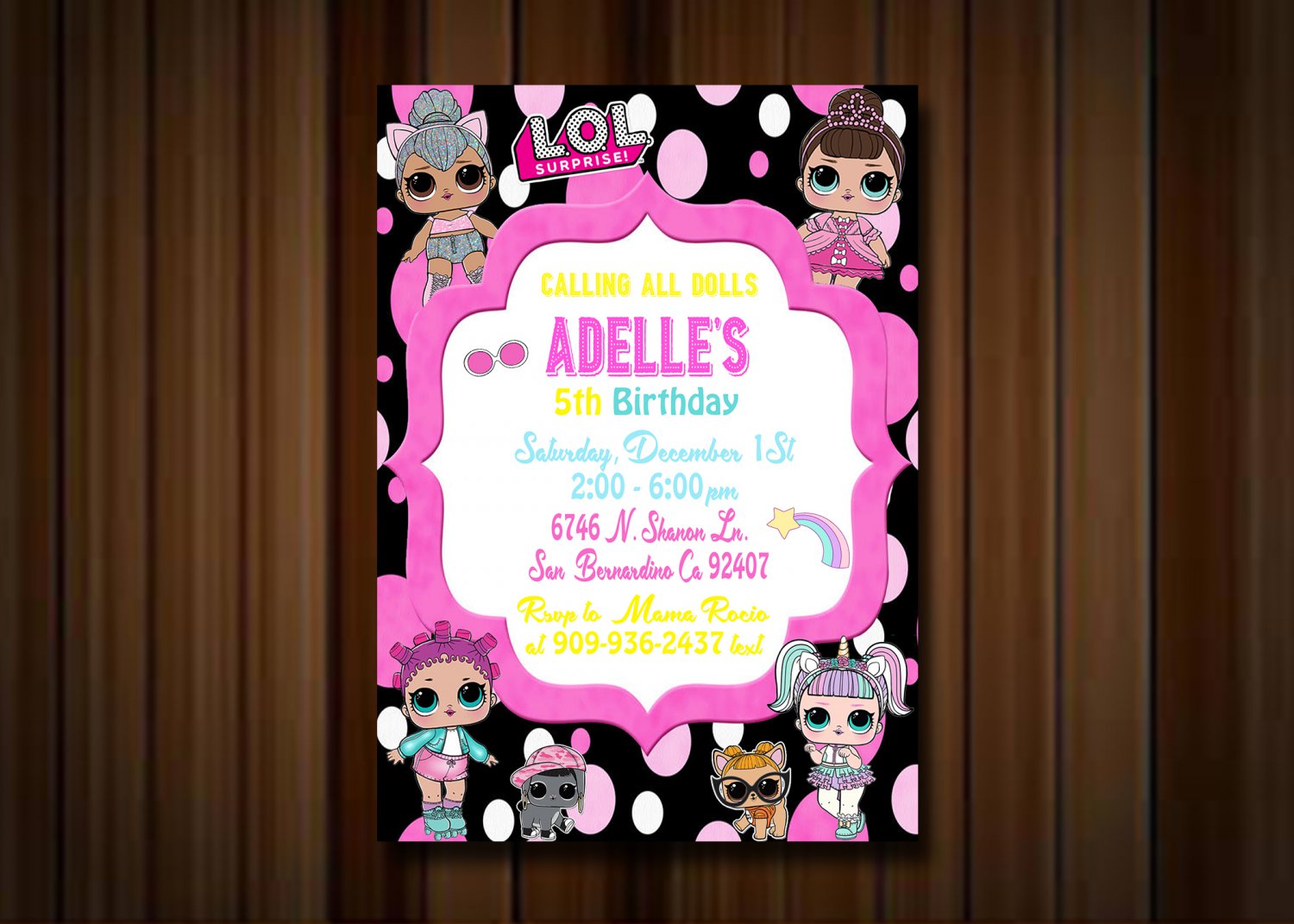 Birthday Invitation, Lol Doll Invitations