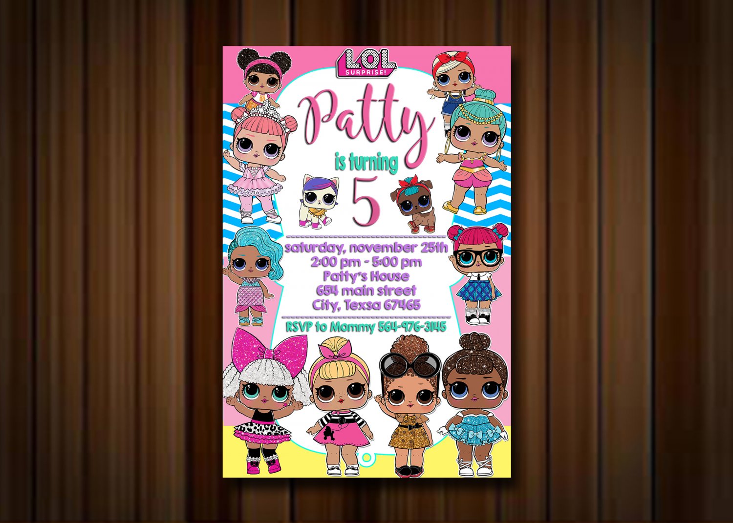 Birthday Invitation, Lol Doll Invitations