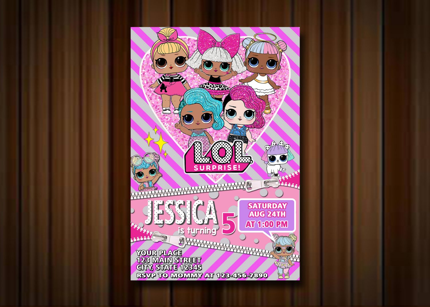 Birthday Invitation, Lol Doll Invitations