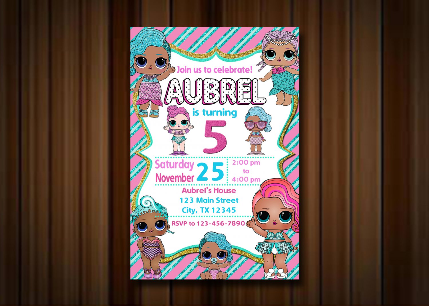 Birthday Invitation, Lol Doll Invitations