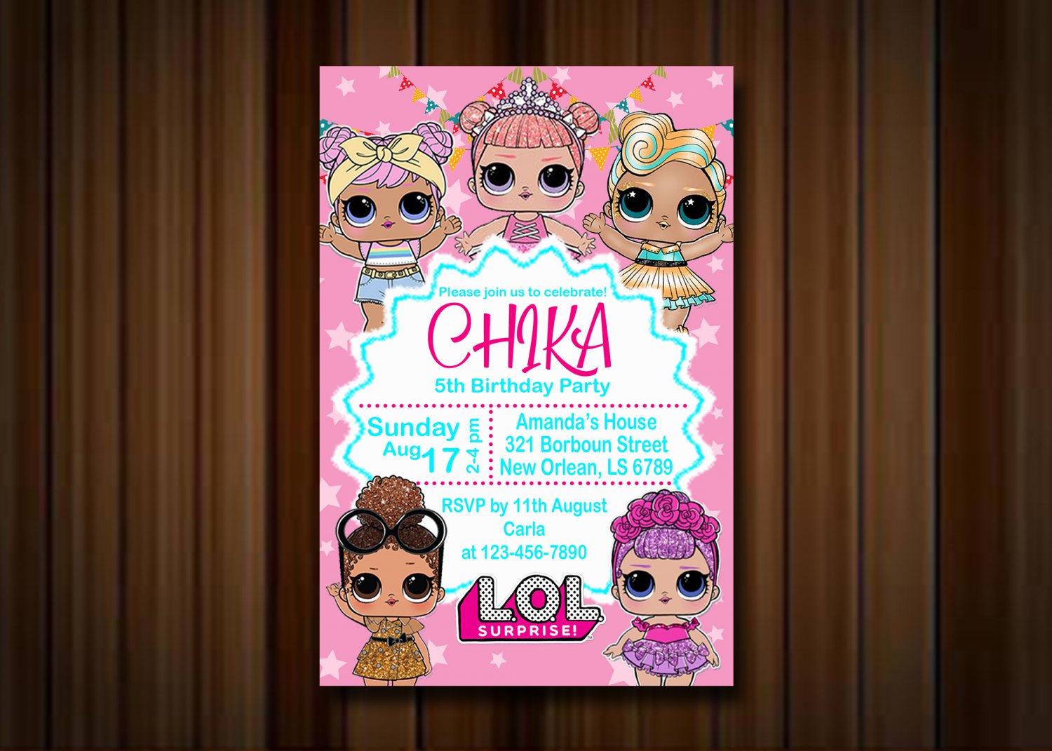 Birthday Invitation, Lol Doll Invitations