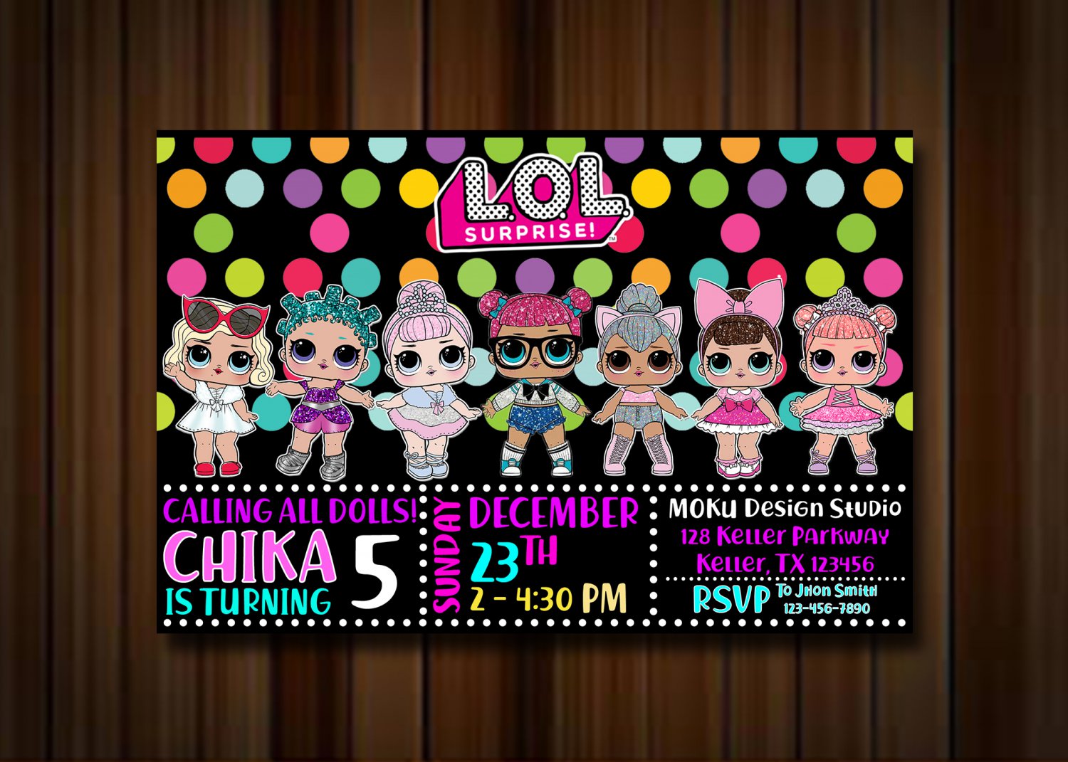 Birthday Invitation, Lol Doll Invitations