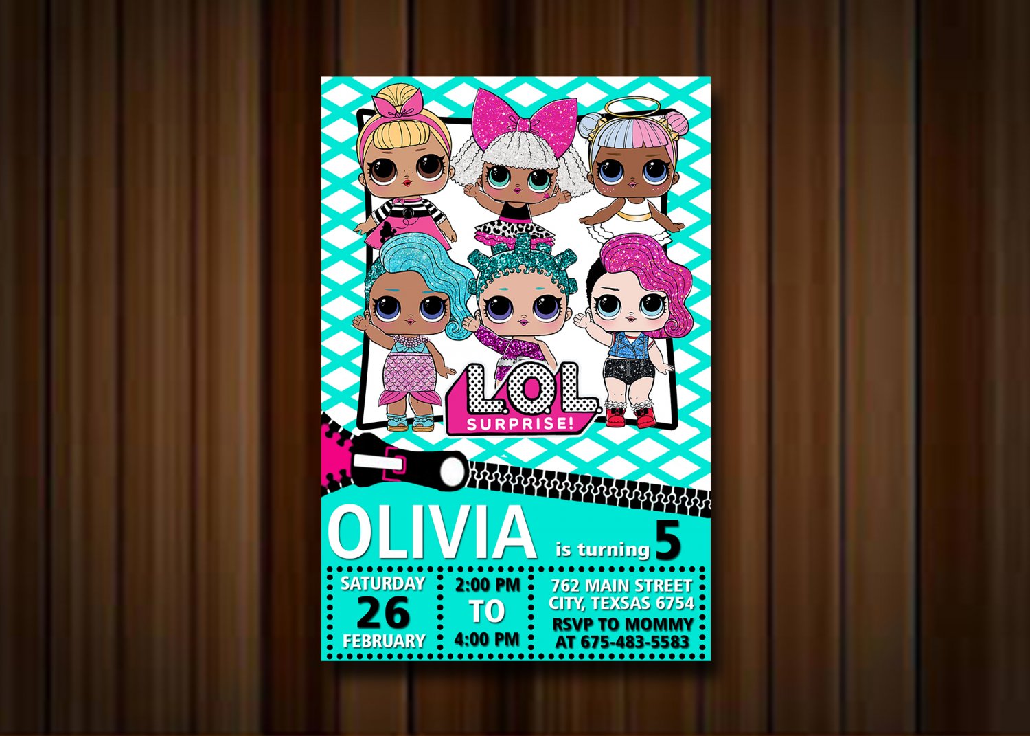 Birthday Invitation, Lol Doll Invitations