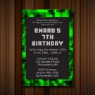 Minecraft invitation, minecraft birthday inviations