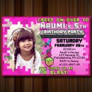 Minecraft invitation, minecraft birthday inviations