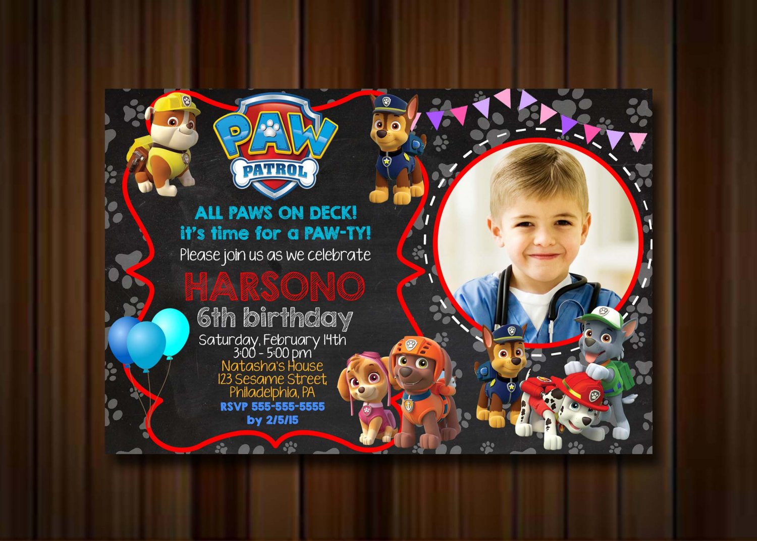 Paw Patrol Invitations, Patrol Invitation, Marshall, Skye Invitation ...