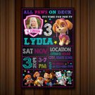 Paw Patrol Invitations, Patrol Invitation, Marshall, Skye Invitation, Rubble, Ryder, Birthday Skye
