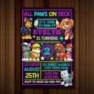 Paw Patrol Invitations, Patrol Invitation, Marshall, Skye Invitation, Rubble, Ryder, Birthday Skye