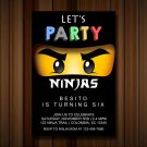 Ninjago Invitations.  Ninja go Birthday Invitation, Party Invite, digital Invitation, Birthday Card