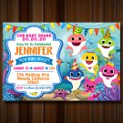 Baby Shark Invitations, Baby Shark Birthday party, digital invites