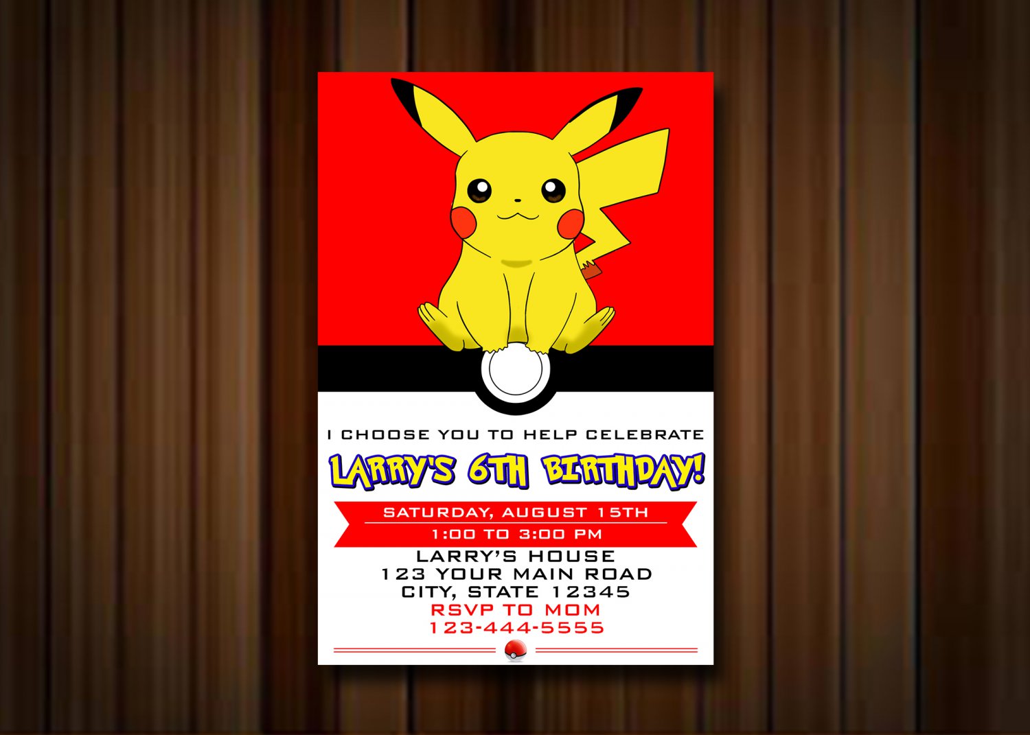 Pikachu Birthday Invitation, Pokemon Birthday Invitation, Digital Kids ...