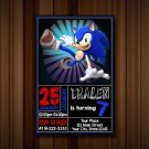 Sonic Birthday Invitation, Sonic invite, super hedgehog, super sonic