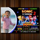 Sonic Birthday Invitation, Sonic invite, super hedgehog, super sonic
