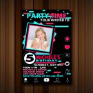 Tiktok Birthday Invitation, tik tok invite, tiktok, music party