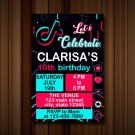 Tiktok Birthday Invitation, tik tok invite, tiktok, music party