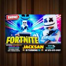 Battle Royale Invitation, Fortnight invitation,Fortnight Season 10, Marshmello
