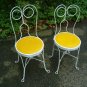 2 Antique Vintage Iron Ice Cream Chairs