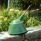Vintage Green & White Porcelain Exterior Light Fixture
