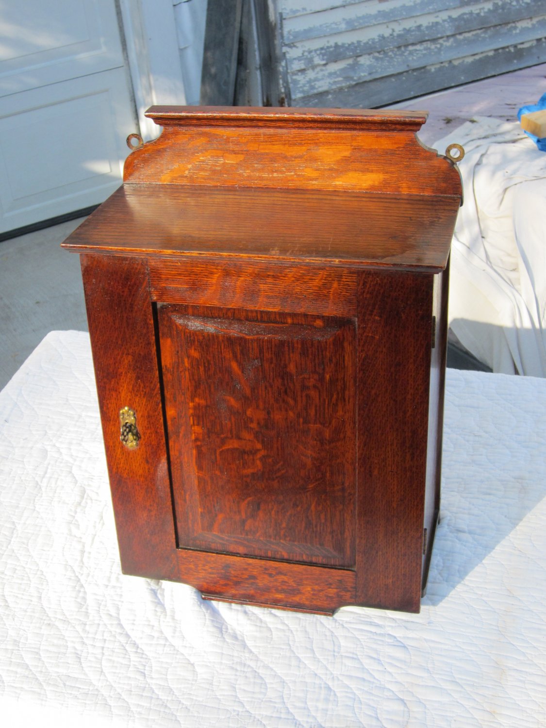 Vintage Oak Wood Wall Box