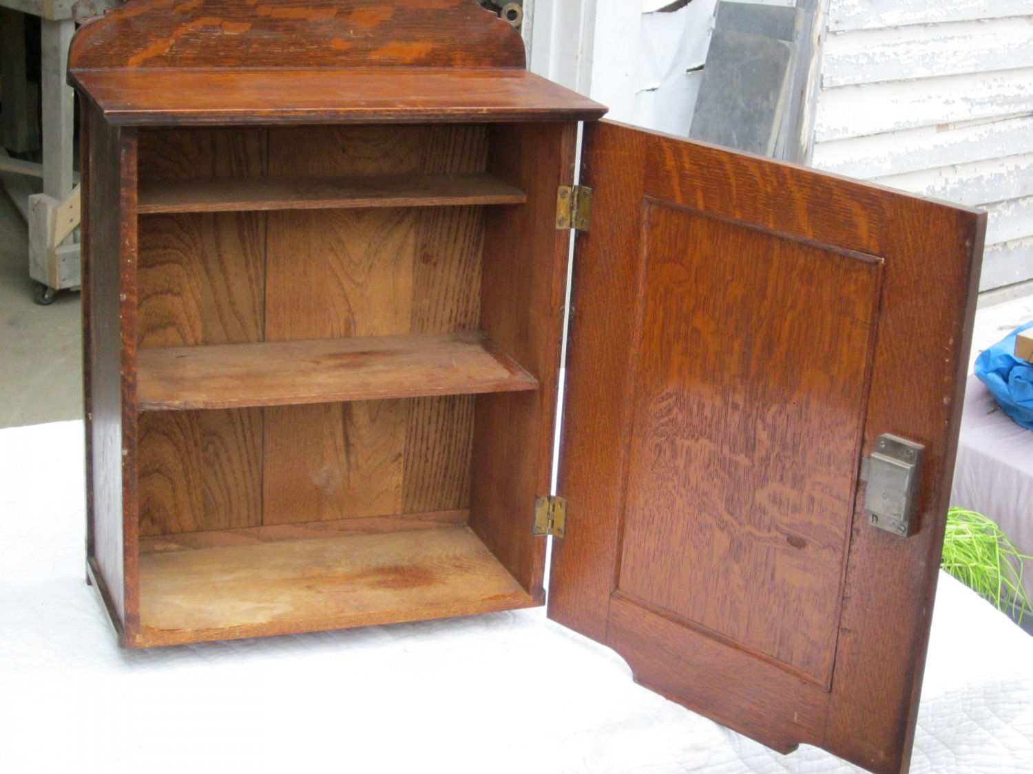 Vintage Oak Wood Wall Box