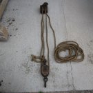 Two old Barn Pulleys with Rope Two old Barn Pulleys with Rope