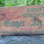 Leoyd's Sand Spring Ginger Ale Crate Williamstown Mass