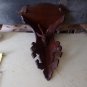 Walnut Corner Shelf with Carved Deer Head