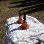 Vintage Translucent Glass Boudoir Night Stand Lamps