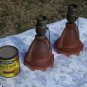 Vintage Translucent Glass Boudoir Night Stand Lamps