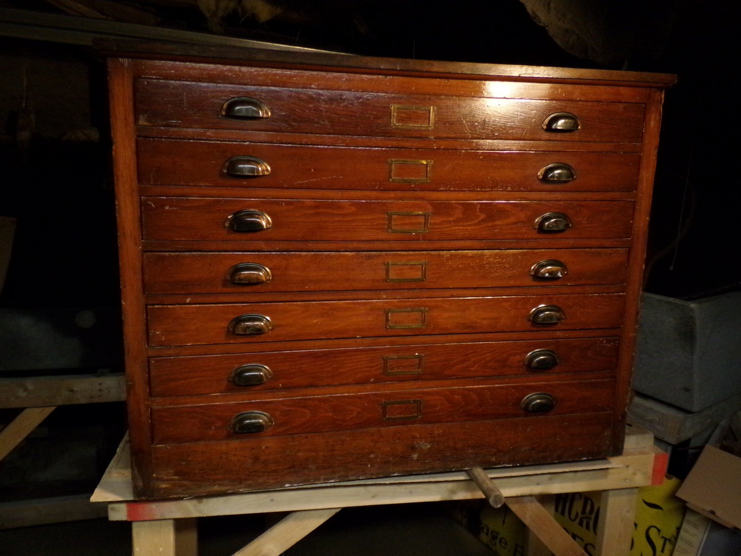 Antique Bead Board Built-in Map desk B2