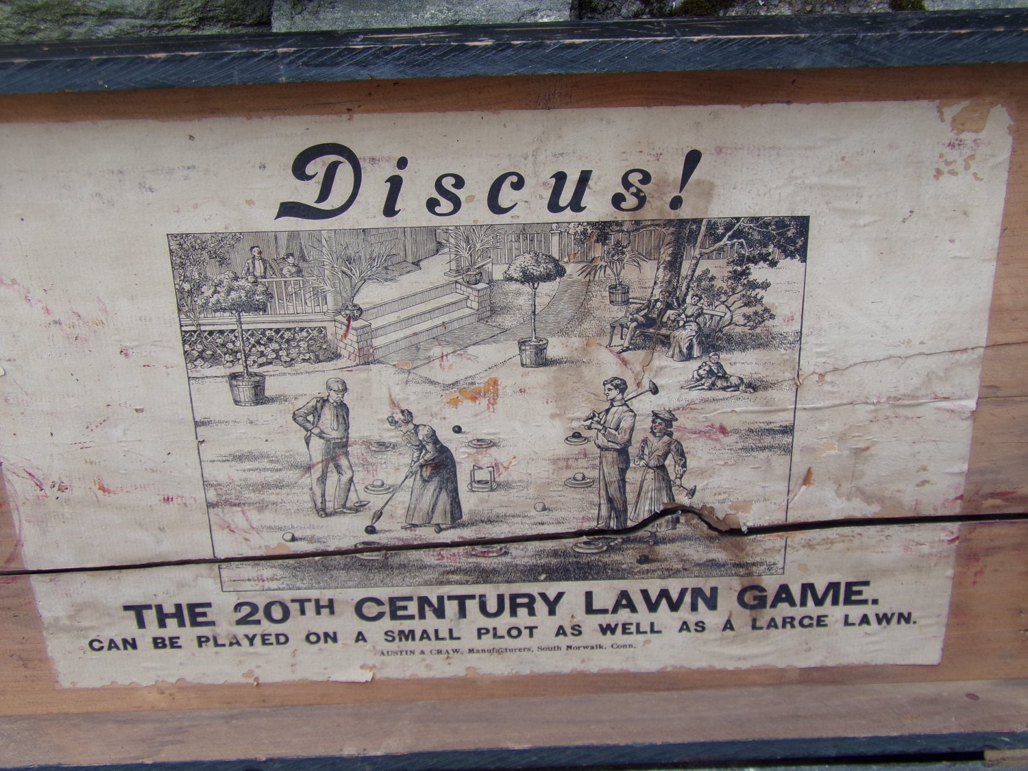 Vintage Rare Discus Lawn Game from Norwalk, Conn. FR