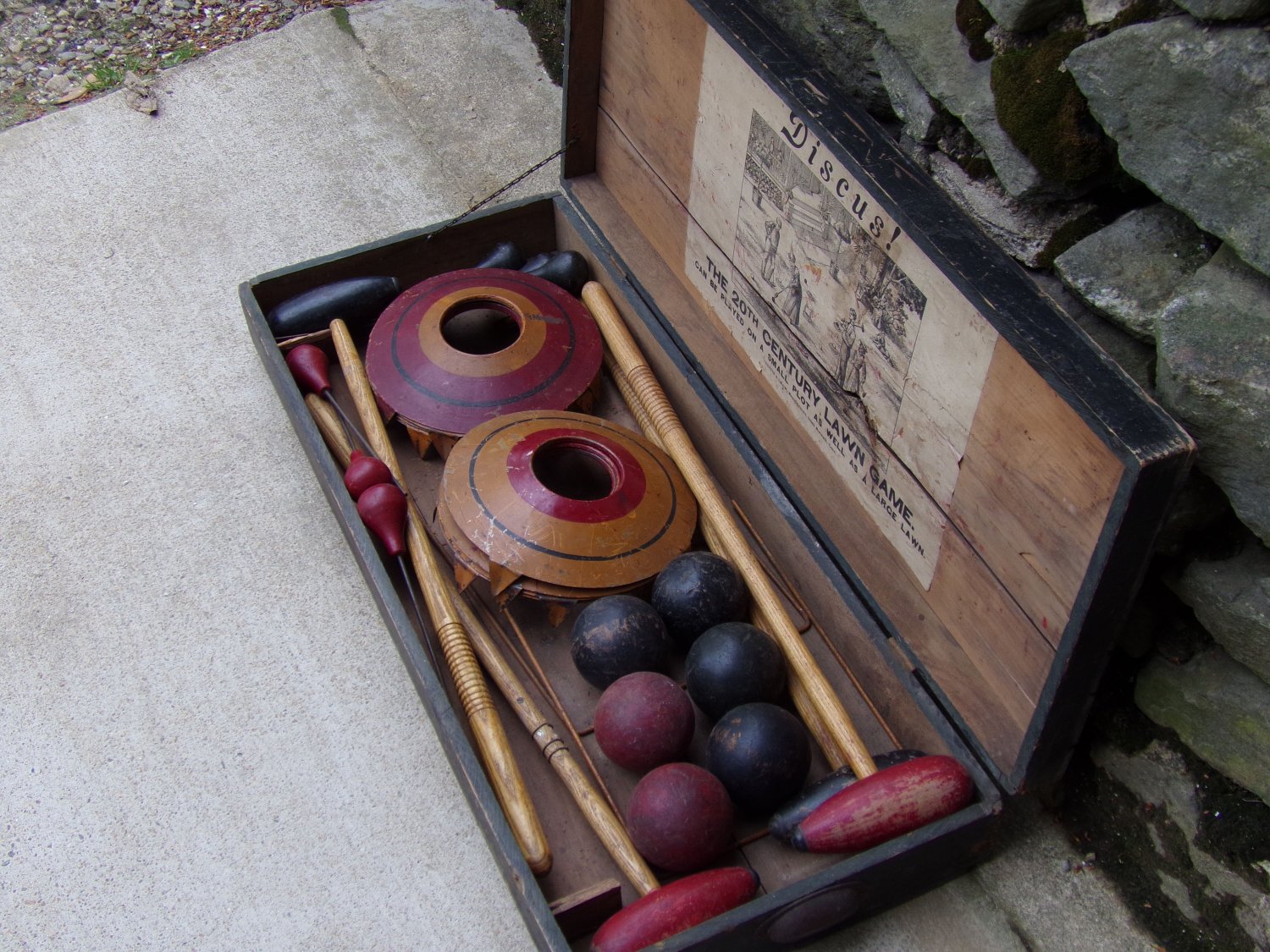 Vintage Rare Discus Lawn Game from Norwalk, Conn. FR