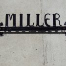 Vintage Hand Made Wrought Iron Residential Sign (MILLER) FR Vintage Hand Made Wrought Iron Residential Sign (MILLER) FR