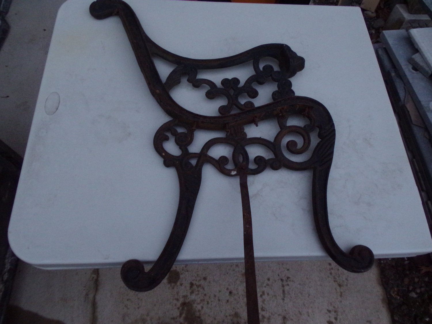 Antique Cast Iron Childrens Bench Ends with Lions heads