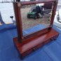 Solid Mahogany Antique Wood Table top Mens Shaving Vanity