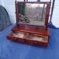 Solid Mahogany Antique Wood Table top Mens Shaving Vanity