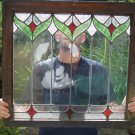 Antique Stained Glass Window with Flower Design Antique Stained Glass Window with Flower Design