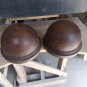 Two Antique Newel Post Round Tops