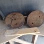 Two Antique Newel Post Round Tops