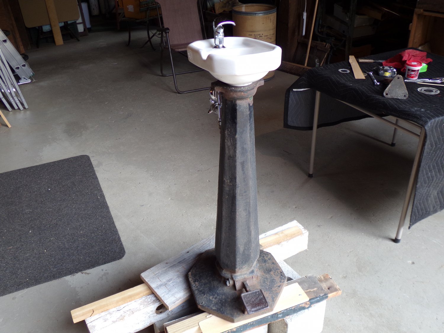 Antique Cast Iron Murdock Water Fountain Base with Kohler Bubbler Top