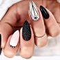 24pcs False Nails with Almond Head French Artificial Nails